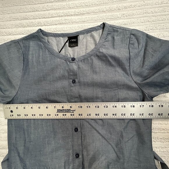 Nau Womens Short Sleeve Button-Up Twisted Shirt Dress Space Gray 6 UPF 30 New - Picture 8 of 11